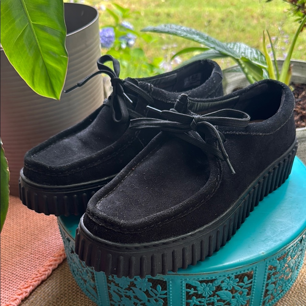 Clarks Suede Platform Creepers